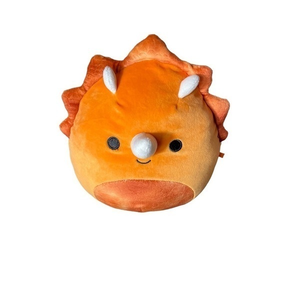 Squishmallow  7.5" Lyan‎ Triceratops Orange Prehistoric Dinosaur Plush - Picture 1 of 4